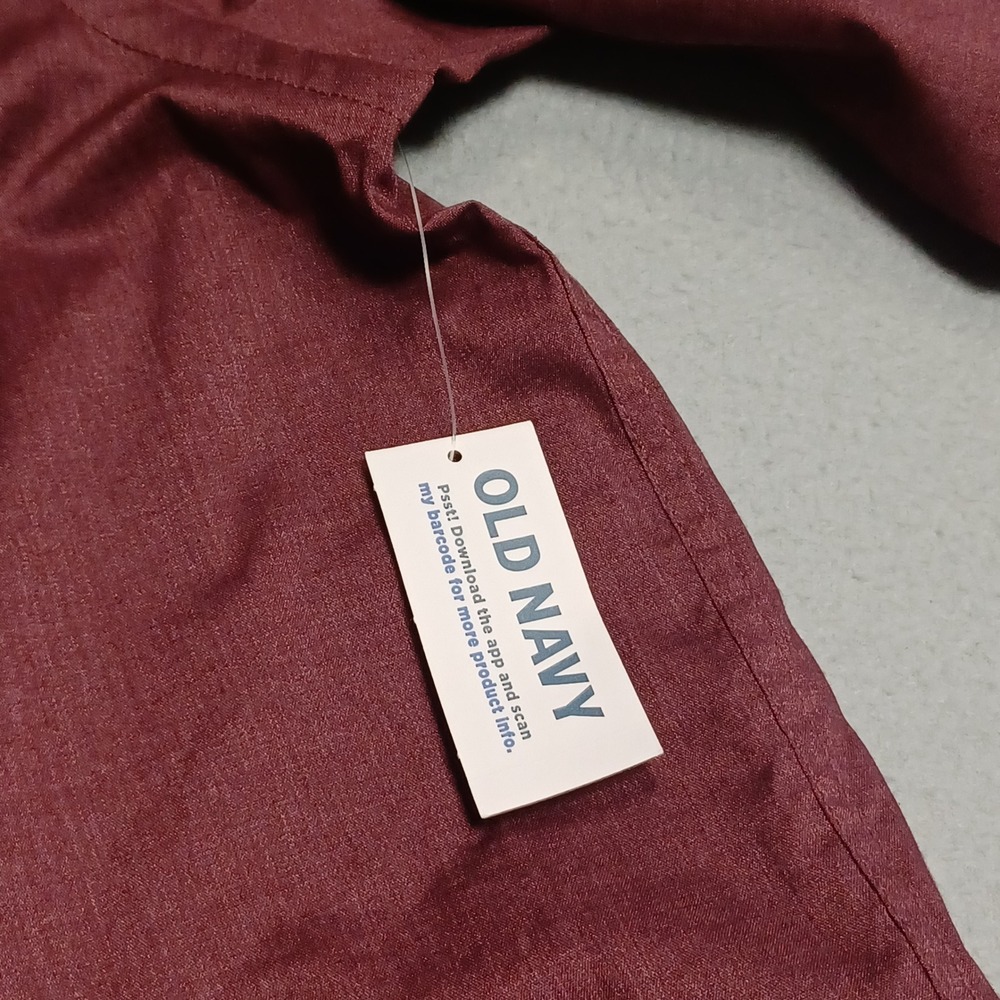 Old Navy Everyday Shirt Mens M Burgundy Raisin Arizona Regular Fit Button Down - Picture 13 of 13